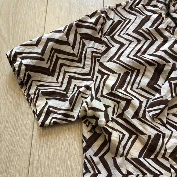 Marni at H&M 100% Silk Dress in Brown & White Size 10 - Picture 10 of 12